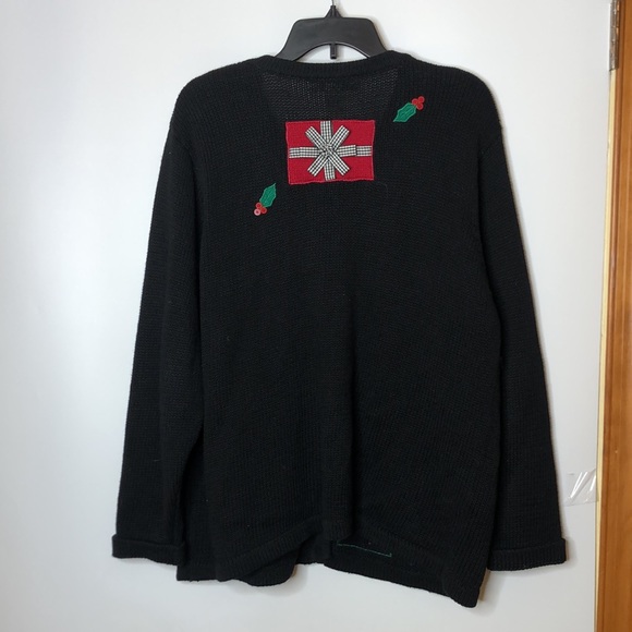 Bechamel Women's Black & Red Embroidery Christmas Sweater XL XLARGE PLUS SIZE - Picture 10 of 10